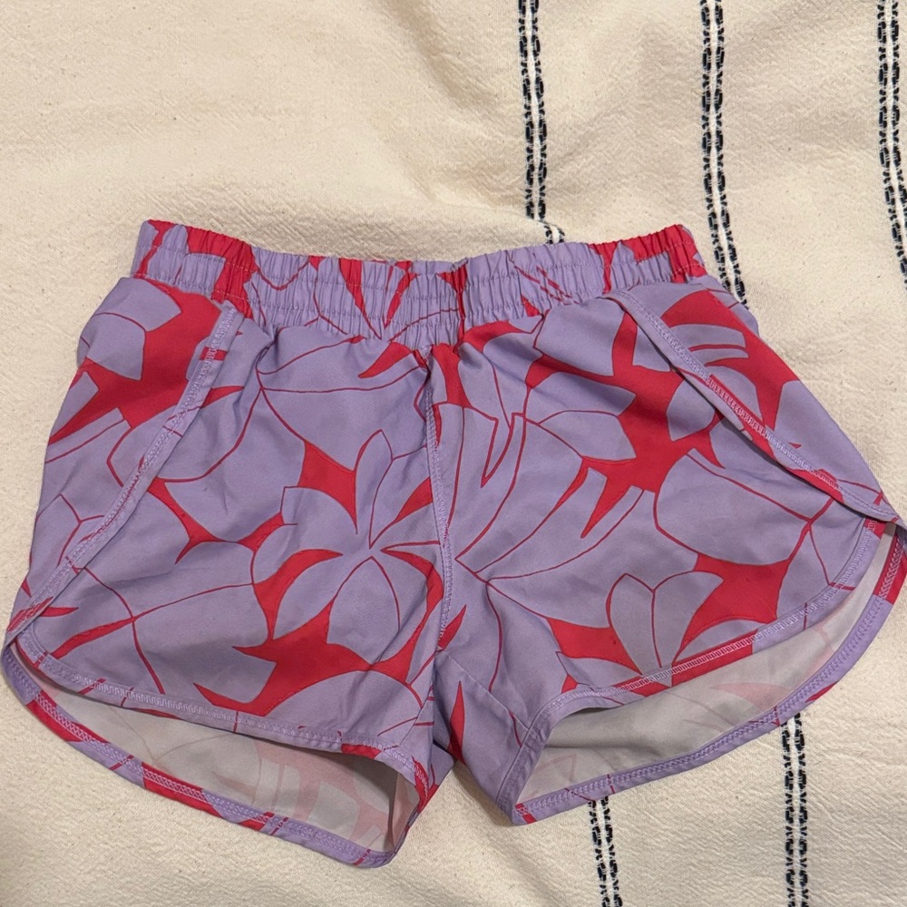 All in Motion Kids Red and Purple Floral Shorts